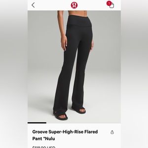 Lululemon groovy flare pants in black